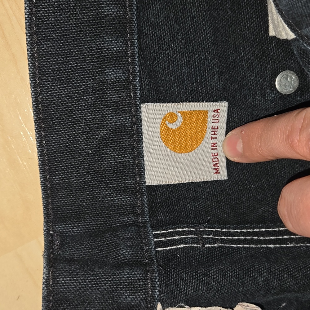Vtg Carhartt Helmets to Hardhats Double Knee Black Work Pants B01-BLK 36x36 - Picture 12 of 16